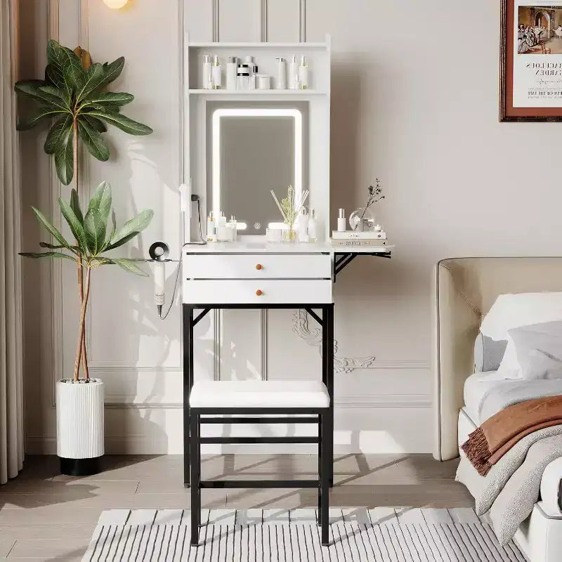 Meuble haut de salle de bain mural avec miroir, armoire à pharmacie avec étagère réglable en hauteur, blanc