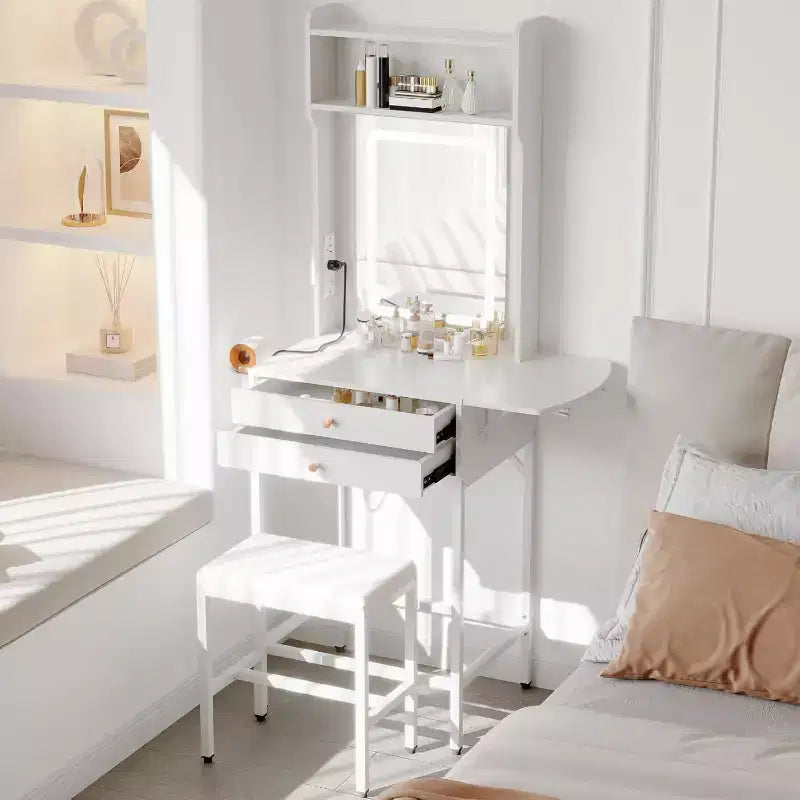 Bathroom Storage Wall Cabinet with Mirror with Mirror, Medicine Cabinet with Height Adjustable Shelf, White