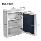 Armoire murale de salle de bain avec miroir, armoire à pharmacie avec étagère réglable en hauteur, blanc