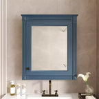 Armoire murale de salle de bain avec miroir, armoire à pharmacie avec étagère réglable en hauteur, blanc