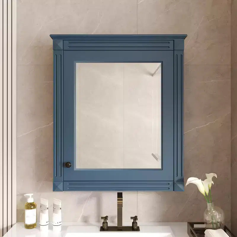 Bathroom Storage Wall Cabinet with Mirror, Medicine Cabinet with Height Adjustable Shelf, White