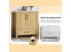 Meuble lavabo de salle de bain compact avec lavabo, meuble bas sur pieds avec porte à fermeture douce, étagère de rangement réglable, peu encombrant pour appartement