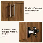Meuble lavabo de salle de bain compact avec lavabo, meuble bas sur pieds avec porte à fermeture douce, étagère de rangement réglable, peu encombrant pour appartement