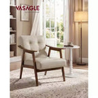 Fauteuil d'appoint, Fauteuil en cuir PU, Fauteuil de salon capitonné, Coussin épais, Siège de salon de style Mid-Century Modern