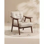 Fauteuil d'appoint, Fauteuil en cuir PU, Fauteuil de salon capitonné, Coussin épais, Siège de salon de style Mid-Century Modern