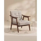 Fauteuil d'appoint, Fauteuil en cuir PU, Fauteuil de salon capitonné, Coussin épais, Siège de salon de style Mid-Century Modern