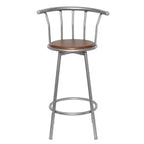 Tabouret de bar marron en MDF et acier, tabouret de bar pivotant standard