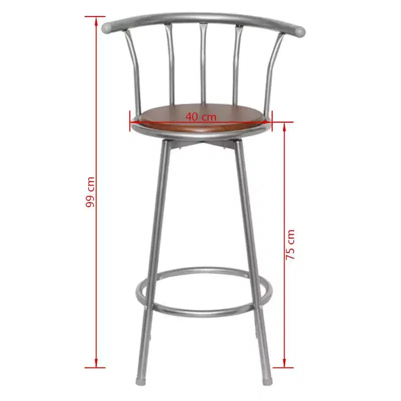 Bar Stool Brown MDF, Steel Standard Swivel Bar Stool