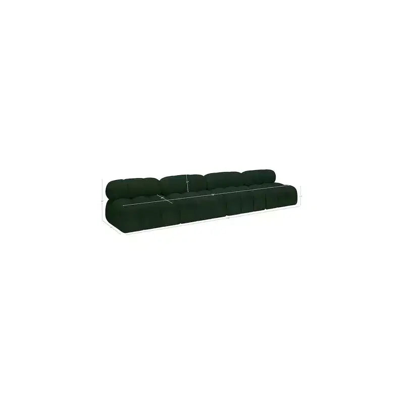 Canapé Modulaire en Tissu Bouclé Vert Ames