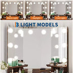 Coiffeuse d'angle moderne avec miroir éclairé et tabouret, coiffeuse peu encombrante avec station de charge et meuble de rangement pour chambre à coucher