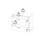 Chambre Mira – Commode double et chiffonnier à 6 tiroirs, Jackson Hickory
