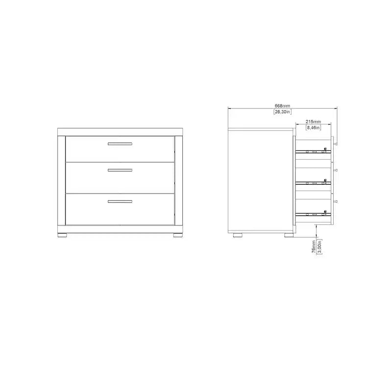 Chambre Mira – Commode double et chiffonnier à 6 tiroirs, Jackson Hickory