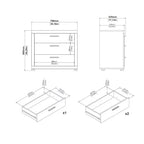Chambre Mira – Commode double et chiffonnier à 6 tiroirs, Jackson Hickory