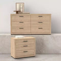 Chambre Mira – Commode double et chiffonnier à 6 tiroirs, Jackson Hickory