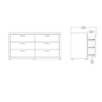 Chambre Mira – Commode double et chiffonnier à 6 tiroirs, Jackson Hickory