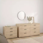 Chambre Mira – Commode double et chiffonnier à 6 tiroirs, Jackson Hickory