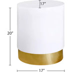 Table d'appoint déco blanc/doré