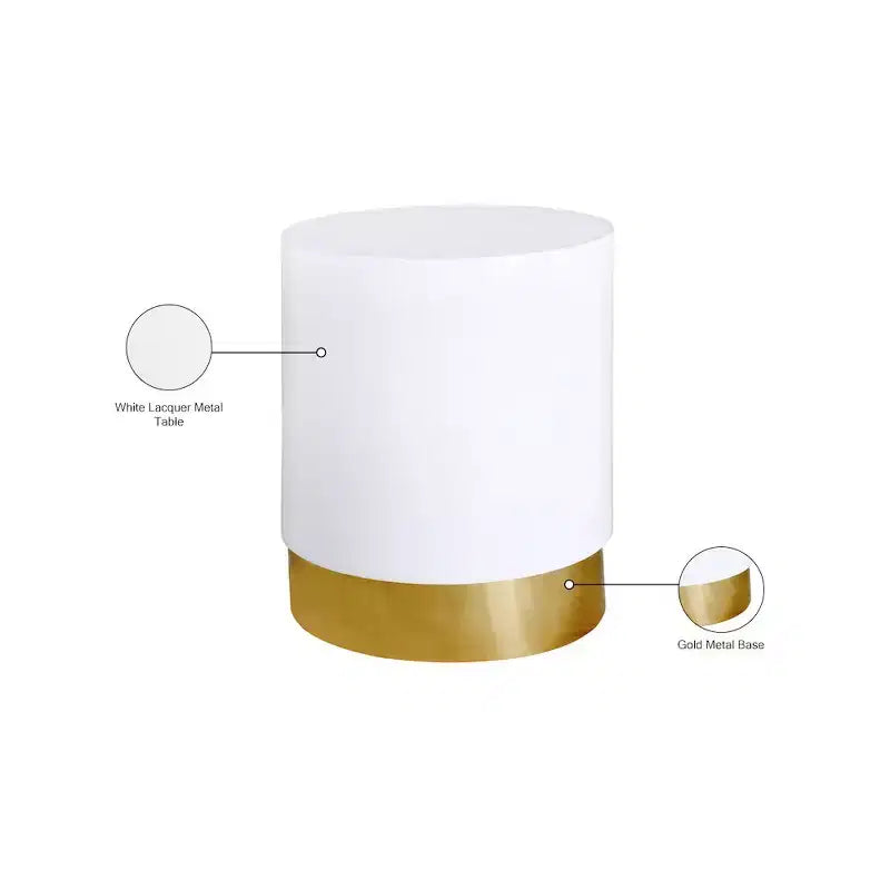 Table d'appoint déco blanc/doré
