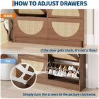 4 Turn Over Drawers Freestanding Shoe Storage Cabinet for Entryway, Hallway, Living Room
