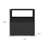 21 Black Wood One Drawer Nightstand