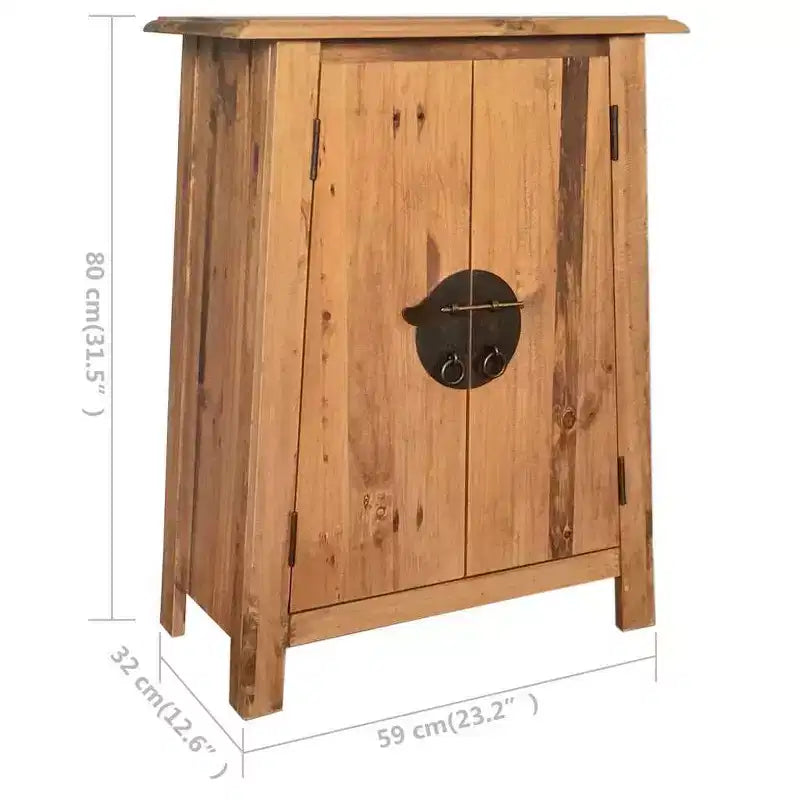 Armoire murale marron en pin massif 42x23x70 cm