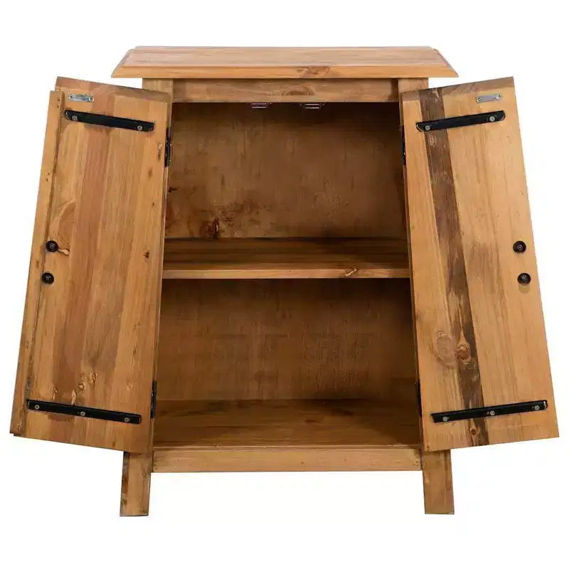 Armoire murale marron en pin massif 42x23x70 cm