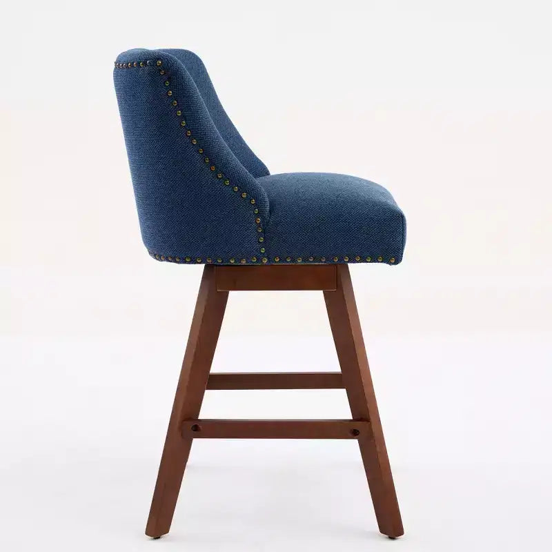 Tabourets de comptoir pivotants en bois garnis de tissu Spin 26 po
