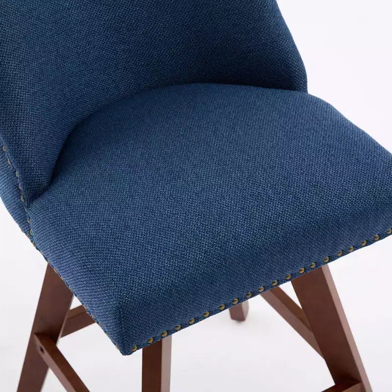 Tabourets de comptoir pivotants en bois garnis de tissu Spin 26 po