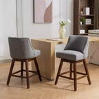 Tabourets de comptoir pivotants en bois garnis de tissu Spin 26 po