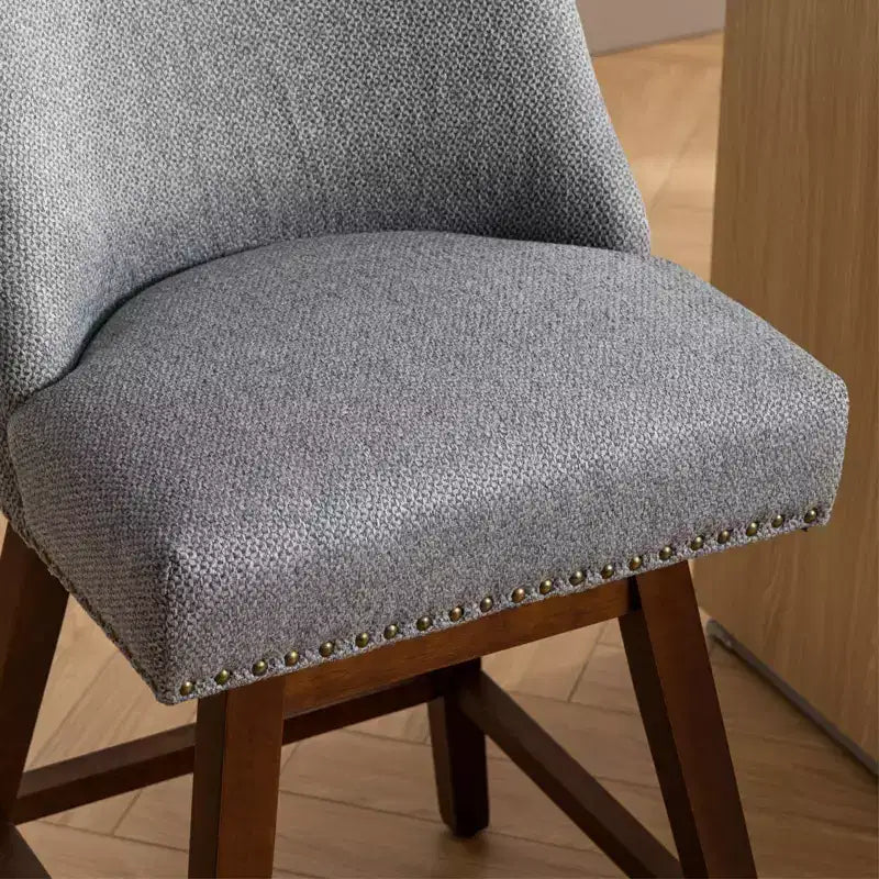 Tabourets de comptoir pivotants en bois garnis de tissu Spin 26 po
