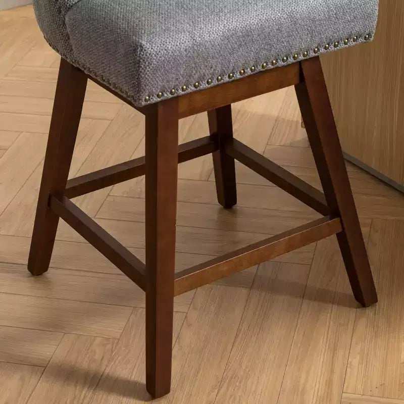 Tabourets de comptoir pivotants en bois garnis de tissu Spin 26 po