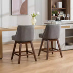 Tabourets de comptoir pivotants en bois garnis de tissu Spin 26 po