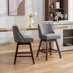 Tabourets de comptoir pivotants en bois garnis de tissu Spin 26 po
