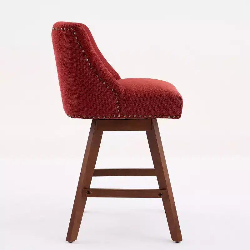 Tabourets de comptoir pivotants en bois garnis de tissu Spin 26 po