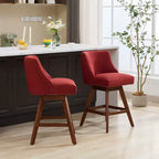 Tabourets de comptoir pivotants en bois garnis de tissu Spin 26 po