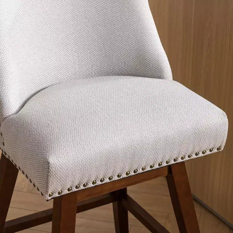 Tabourets de comptoir pivotants en bois garnis de tissu Spin 26 po