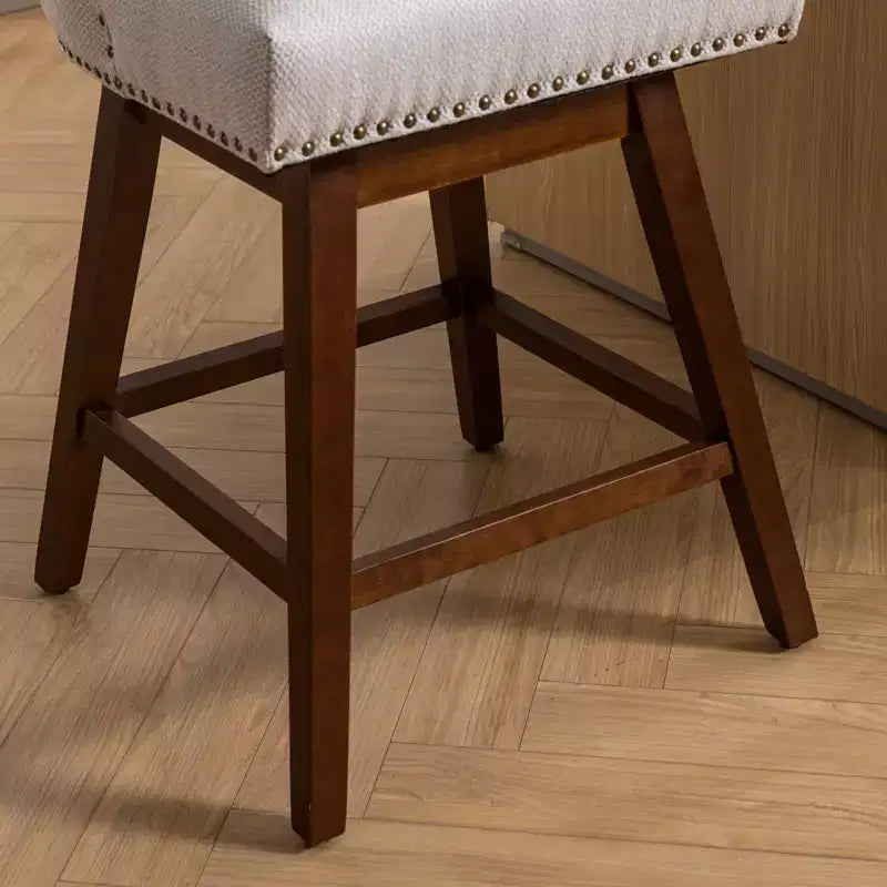 Tabourets de comptoir pivotants en bois garnis de tissu Spin 26 po