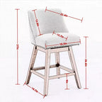 Tabourets de comptoir pivotants en bois garnis de tissu Spin 26 po