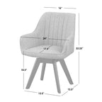 Chaises pivotantes Phyllis Modern grises : design Mid-century, cadre en bois d'hévéa, capacité de 113 kg