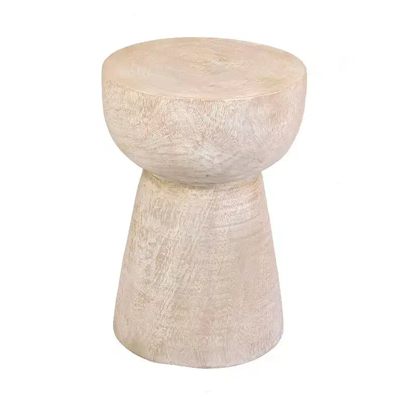 Olivia Side Table Natural - East at Main: Solid Wood, Whitewashed, Farmhouse Boho Decor, No Assembly Required