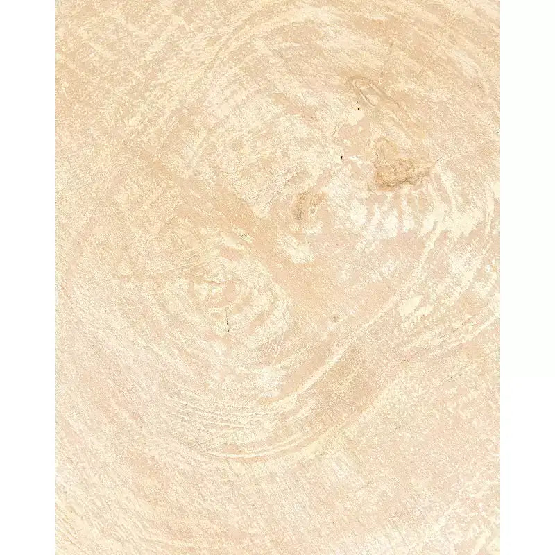 Olivia Side Table Natural - Solid Wood, Whitewashed, Farmhouse Boho Decor, No Assembly Required