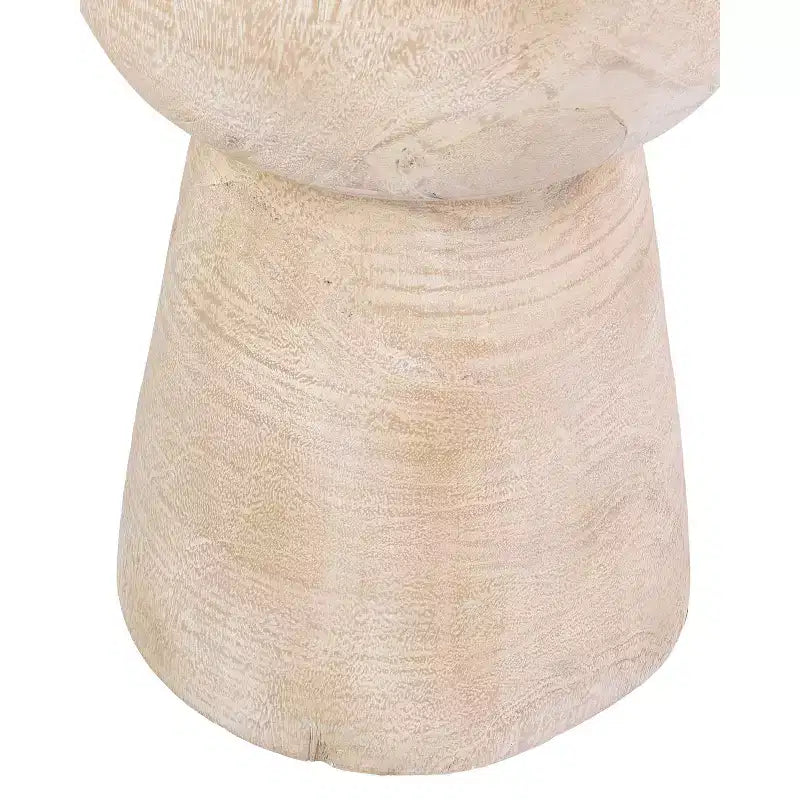 Olivia Side Table Natural - Solid Wood, Whitewashed, Farmhouse Boho Decor, No Assembly Required