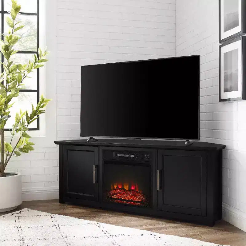 Meuble TV d'angle Camden pour téléviseurs jusqu'à 60 pouces avec cheminée