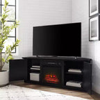 Meuble TV d'angle Camden pour téléviseurs jusqu'à 60 pouces avec cheminée