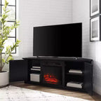 Meuble TV d'angle Camden pour téléviseurs jusqu'à 60 pouces avec cheminée