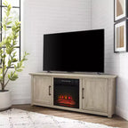 Meuble TV d'angle Camden pour téléviseurs jusqu'à 60 pouces avec cheminée