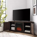 Meuble TV d'angle Camden pour téléviseurs jusqu'à 60 pouces avec cheminée