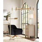 Indara Miroir mural rectangulaire avec bords festonnés, cadre en bois biseauté doré moderne, 27 po de large, pour salle de bain, chambre à coucher, salon, bureau